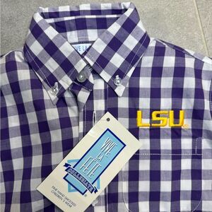 LSU Vive LA Fete plaid shirt size 2 NWT